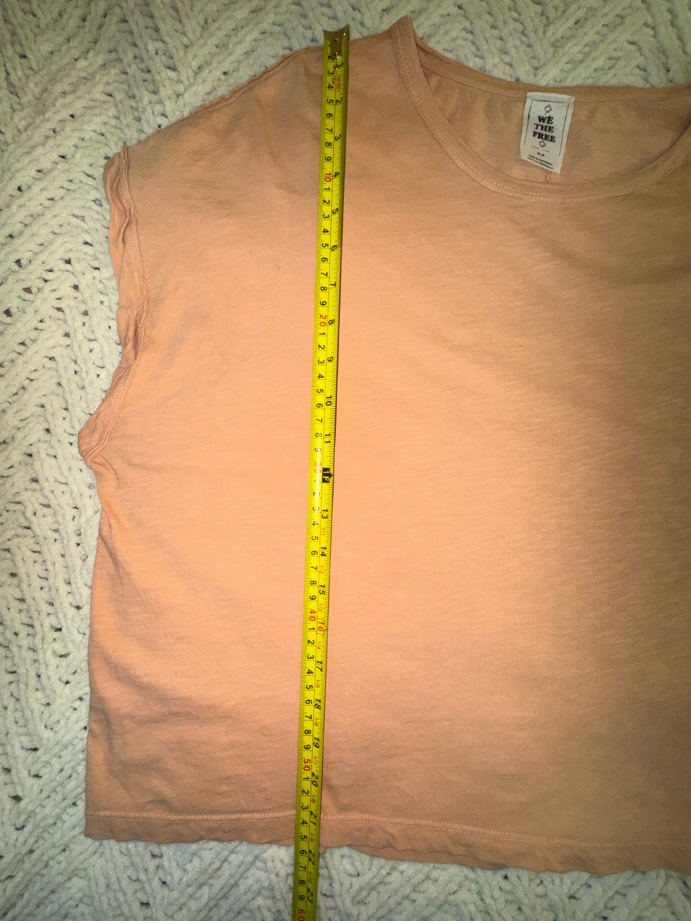 Free People We The Free You Rock Tee Peach Oversized Boxy T Shirt M - Picture 5 of 9